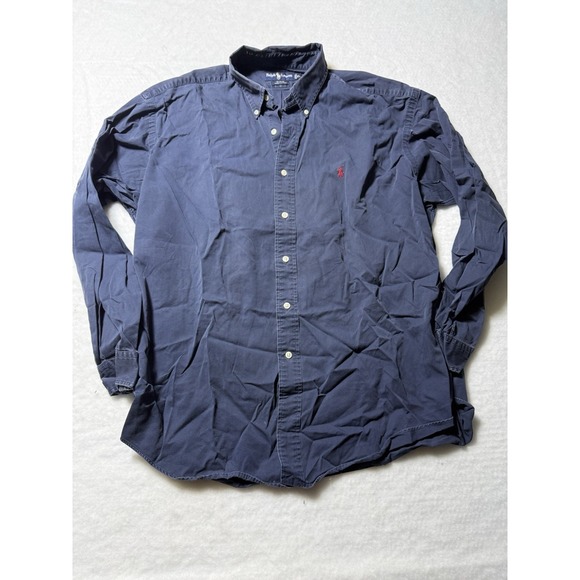 Polo Ralph Lauren Other - Polo Ralph Lauren Blake Shirt Mens XL Navy Button Front Long Sleeve Cotton